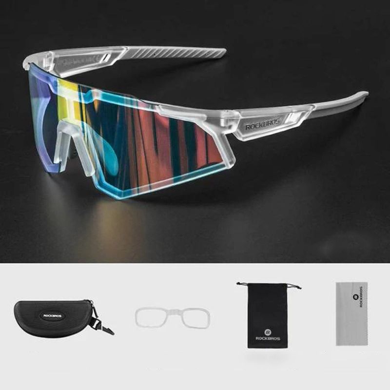 Rockbros SP291 Photochromic UV400 Cycling Glasses - White fehér glasses, training equipment