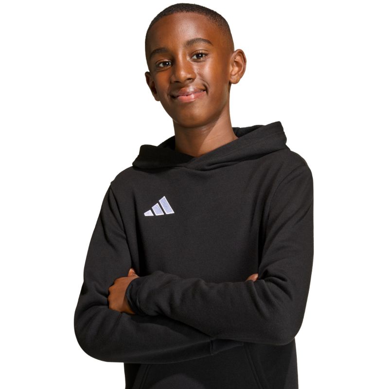 adidas Entrada 26 Hoody black JZ6569 104cm kapucnis pulóver