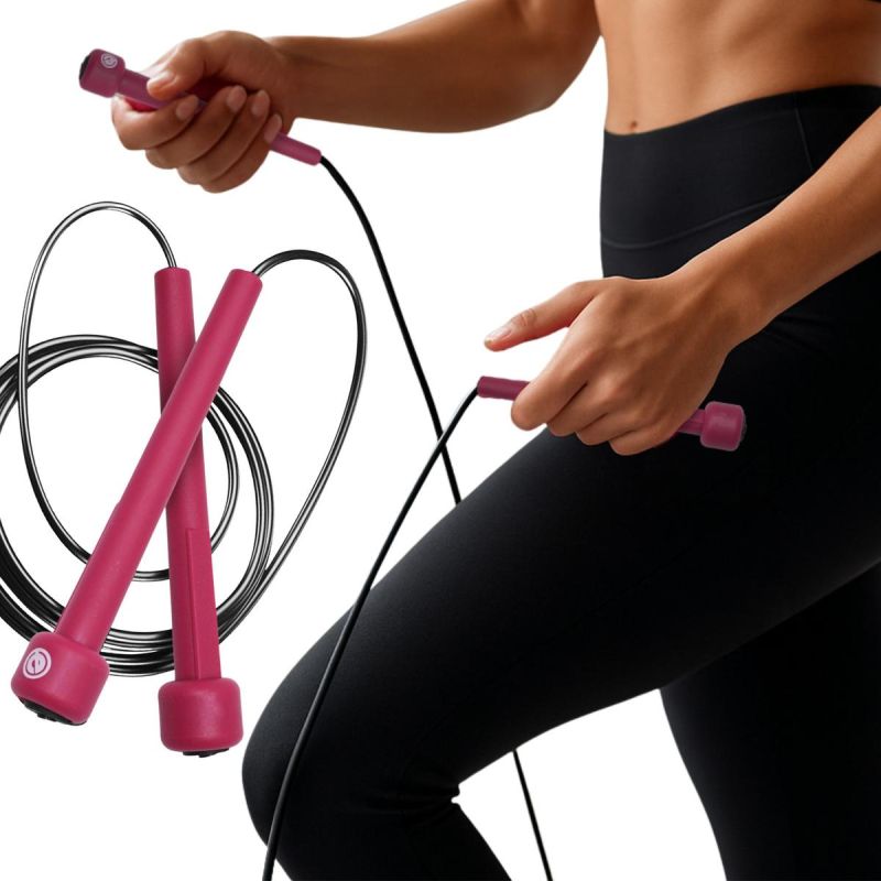 Enero Pvc Speed Skipping Rope 285cm Pink Fit rózsaszín ropes, training equipment