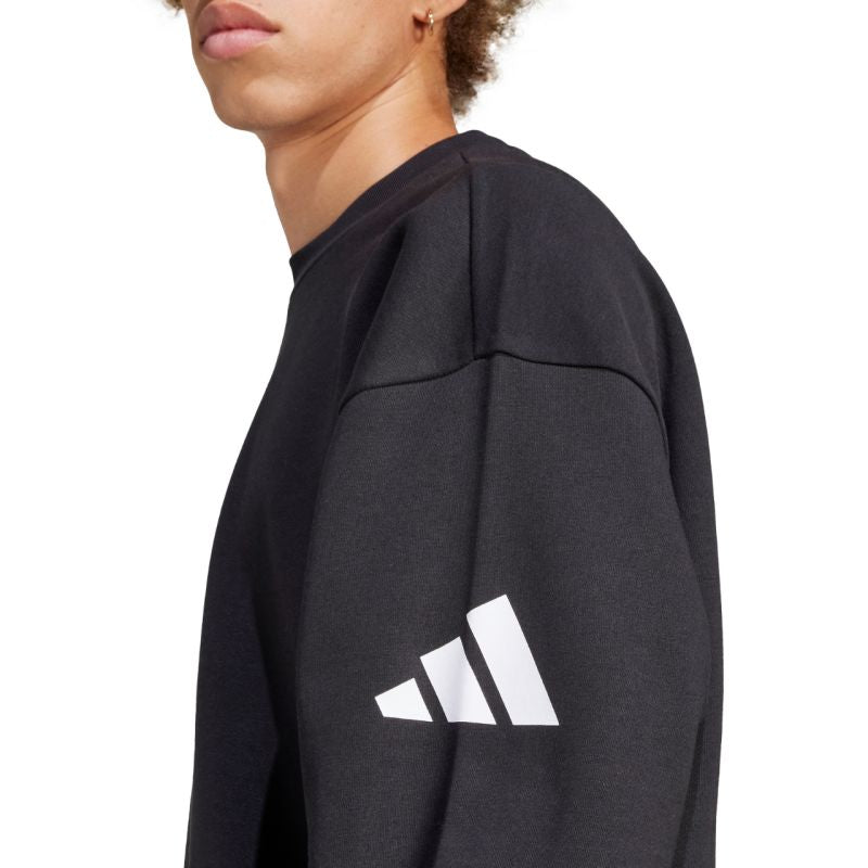 adidas Men's Essentials Loose Fit 3 Bar Logo Sweatshirt Black JF3542 General