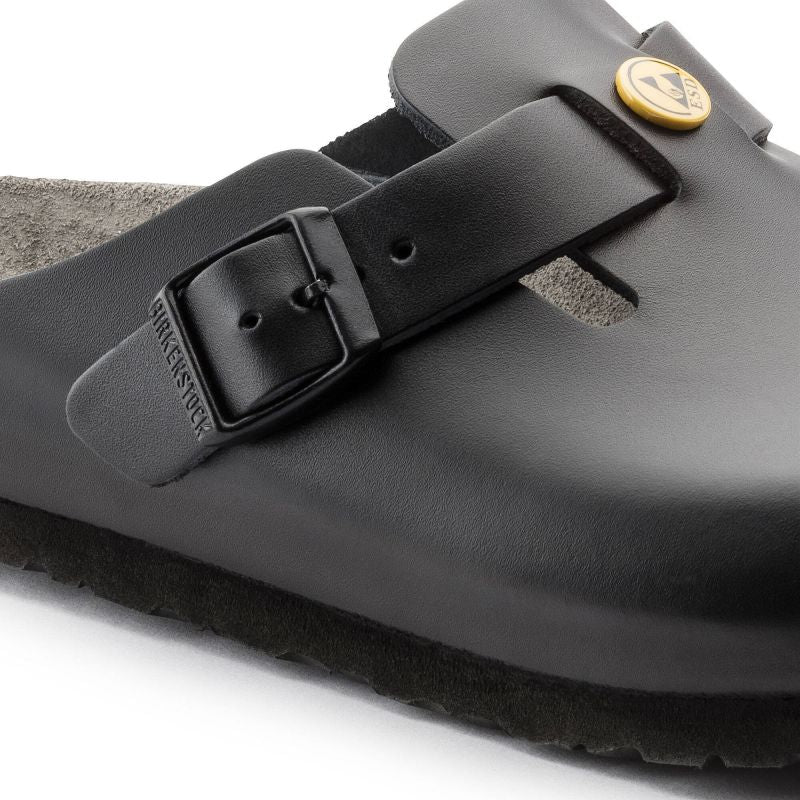 Birkenstock Women's Boston ESD Black clogs natural leather medical narrow slippers (0061368) Cipő