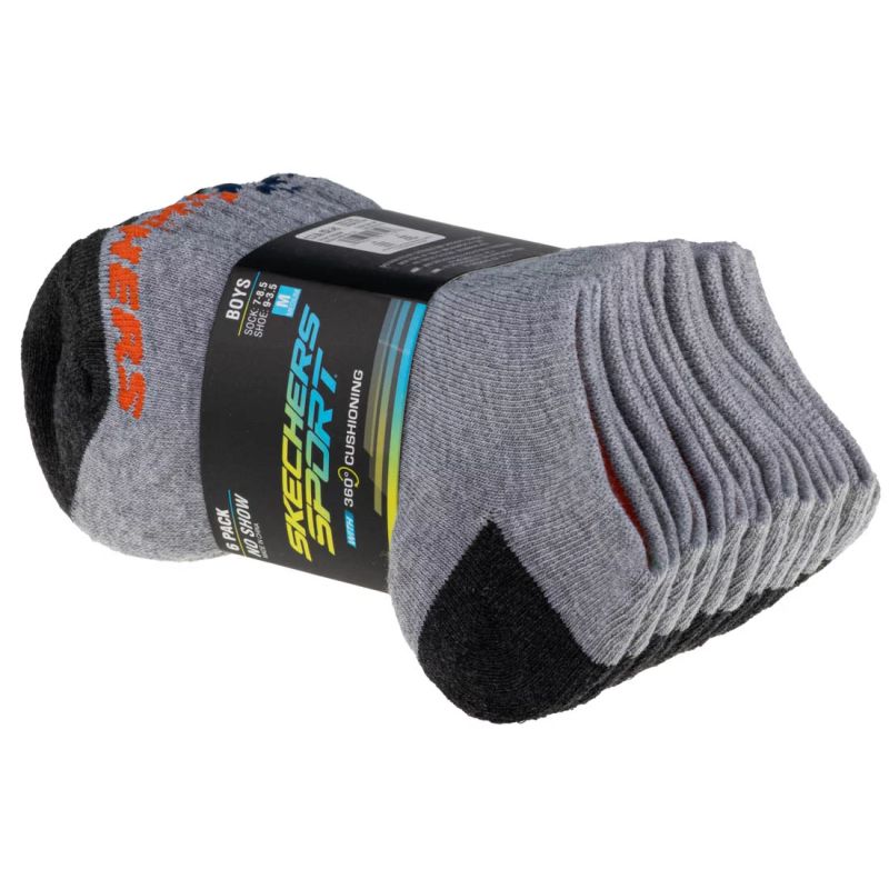 Skechers 6pk No Show Socks S108264-GRY Zokni