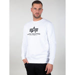 Alpha Industries Basic Sweater black men's open-front sweatshirt with logo print (178302-09) 3xl pulóver