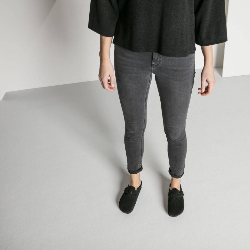 Birkenstock Boston Shearling Black Women's Wool Insulated Clogs in Suede Leather Narrow (0259883) Kiegészítő