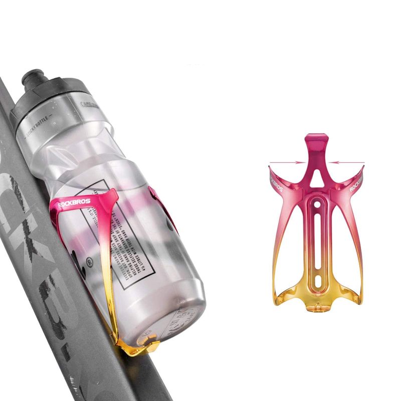Rockbros RKL02 Aluminum Bottle Cage - Red and Gold czerwony || żółty training equipment