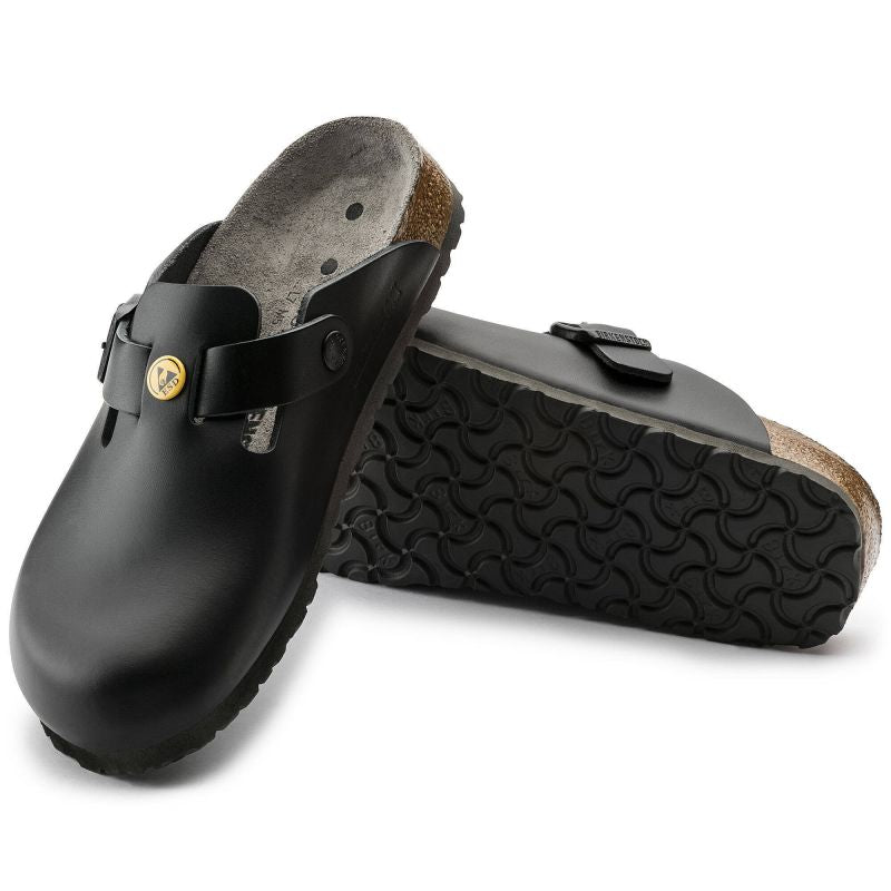 Birkenstock Women's Boston ESD Black clogs natural leather medical narrow slippers (0061368) Cipő