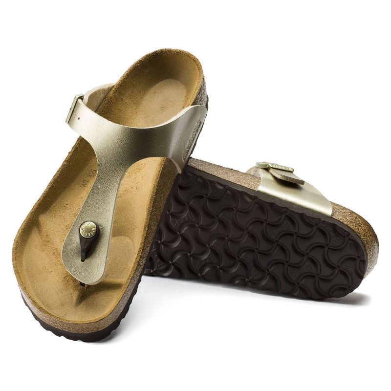 Birkenstock Gizeh Birko-Flor Gold women's flip-flops narrow (1016109) general