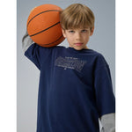 Loose longsleeve with print for boys 4F