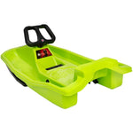 Enero PLASTIC SLEDGE WITH BRAKE AND HANDLEBAR SANTA CLAUS GREEN zöld sled