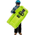 Enero PLASTIC SLEDGE WITH BRAKE AND HANDLEBAR SANTA CLAUS GREEN zöld sled