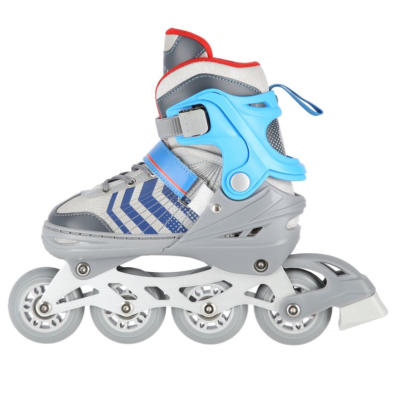 NH18192 4in1 GREY-BLUE SIZE M(34-38) ROLLER SKATES WITH HOCKEY SLEEVE NILS EXTREME kék póló