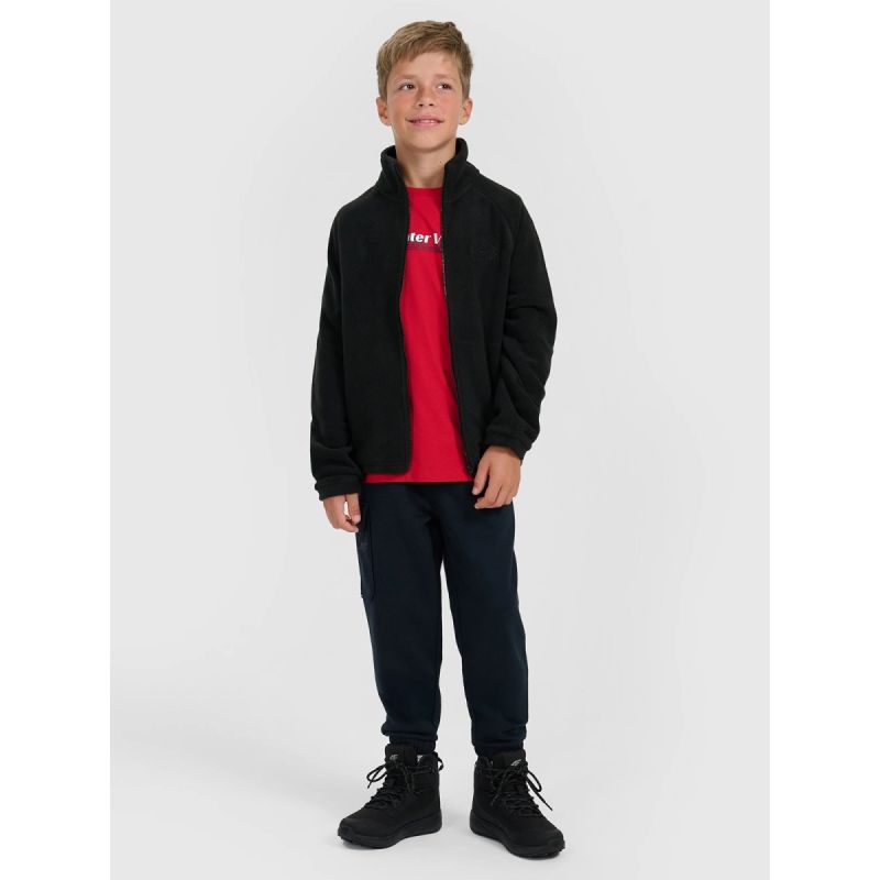 Regular fleece with stand-up collar for boys 4F 4FJRAW25TFLEM490-20S pulóver