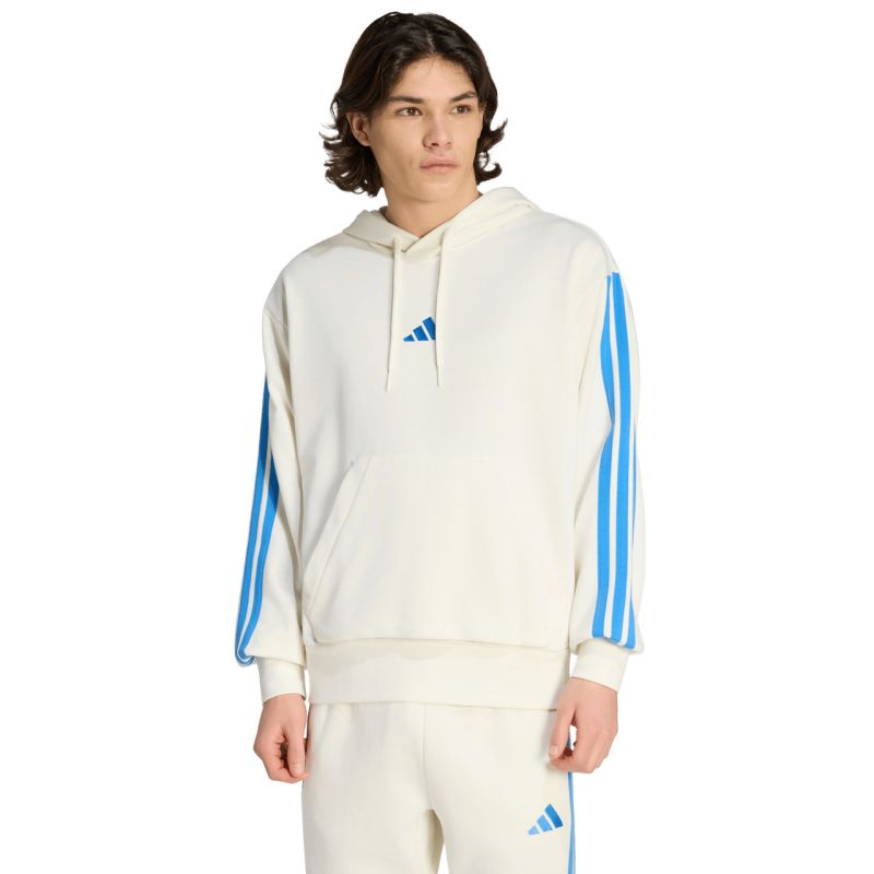 Men's adidas Essentials 3-Stripes French Terry Hoodie Cream KD4901