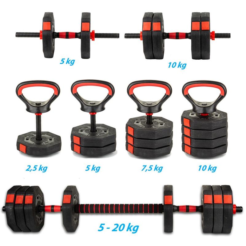 Enero COMPOSITE Dumbbell KETTLEBELL 4IN1 20KG FIT dumbbell, strength training equipment, training equipment