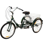 3-Wheel Folding Bike 24 Green Shimano 7-Speed
