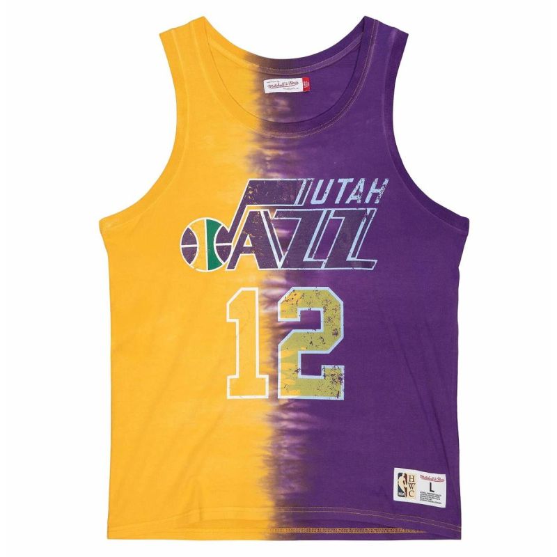 Mitchell & Ness NBA Utah Jazz John Stockton Tie Dye Cotton Tank - TTNK3206-UJAYYJSTYWPR atléta