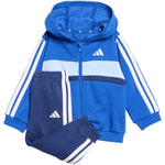 adidas Essentials Tiberio 3 Stripes Fleece Tracksuit for Kids Blue KC6004