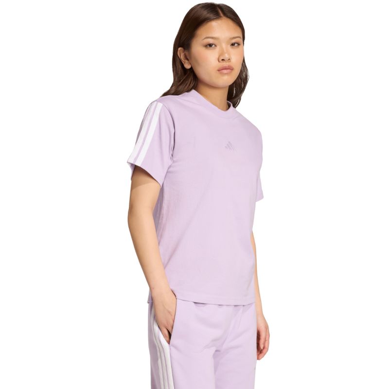 adidas Essentials 3-Stripes Cotton Women's T-Shirt Light Purple JV7362 Ruházat