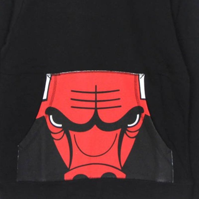 Mitchell & Ness NBA Cropped Logo Chicago Bulls Hoodie fekete kapucnis pulóver