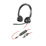 HP Poly Blackwire 3325 USB-C Stereo Headset Microsoft Teams Certified + 3.5mm Plug + USB-C/A Adapter