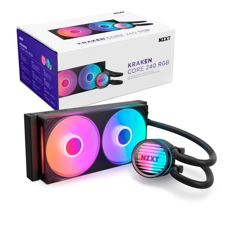 NZXT Kraken Core 240 RGB Processor Liquid Cooling Kit 12cm 1 pc. fekete futócipő