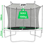 Enero Foldable Garden Tramppoline With Inner Net 8ft 244cm furniture