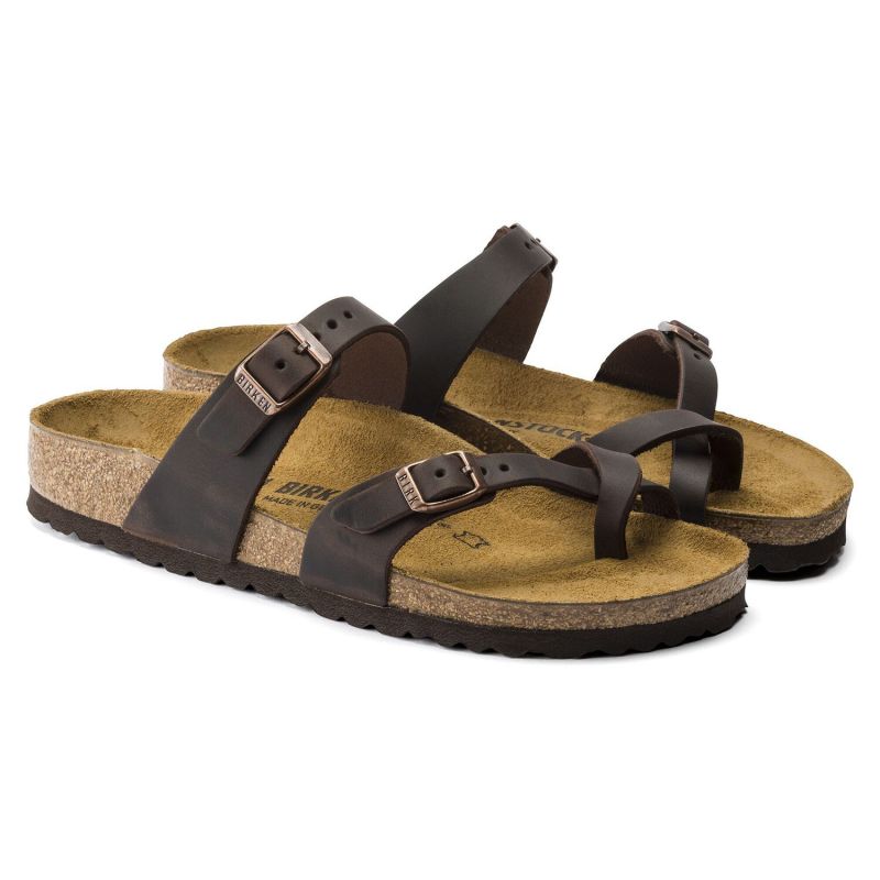 Birkenstock Mayari Habana Narrow Women's Flip-Flops, Nubuck Leather, Brown (0171323) barna papucs