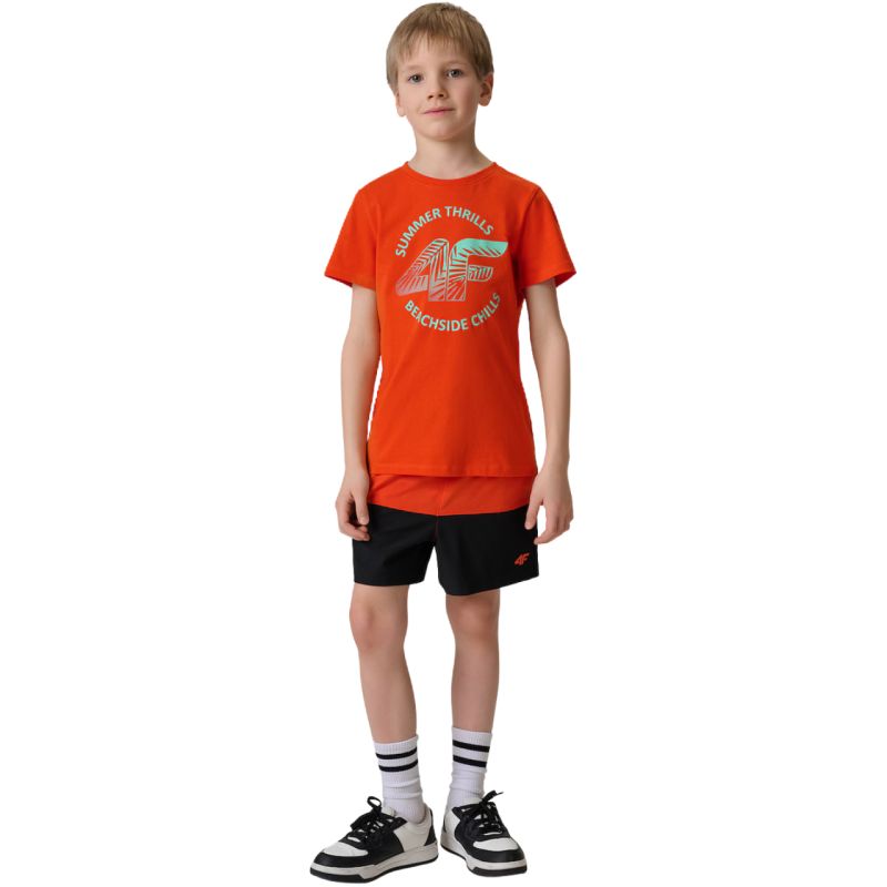 4F Boy's T-shirt M3284 red 62S piros póló 4FJWSS26TTSHM328462S