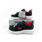 Skechers Bounder children's sports with Velcro, lightweight, fashionable black fekete utcai cipő