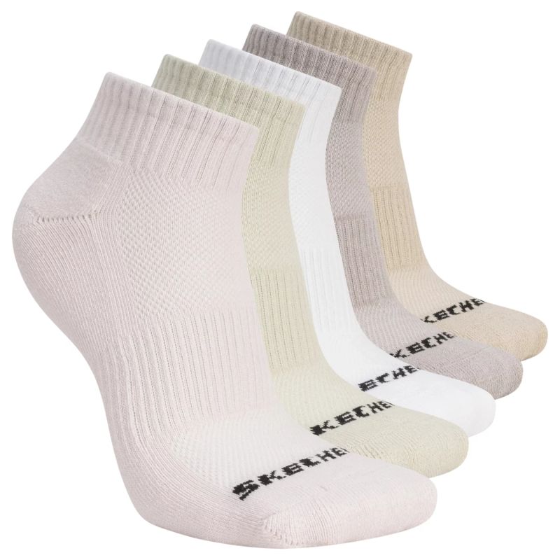 Skechers 5pk Unisex 1/2 Terry Qtr Crew Pink
