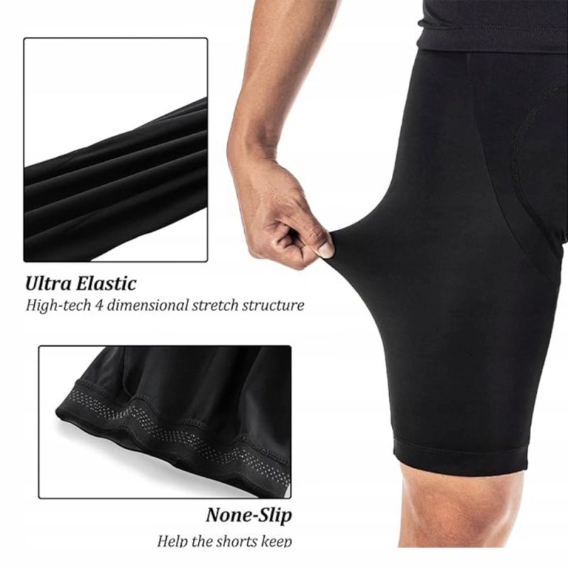 Rockbros bib with pad - black fekete short