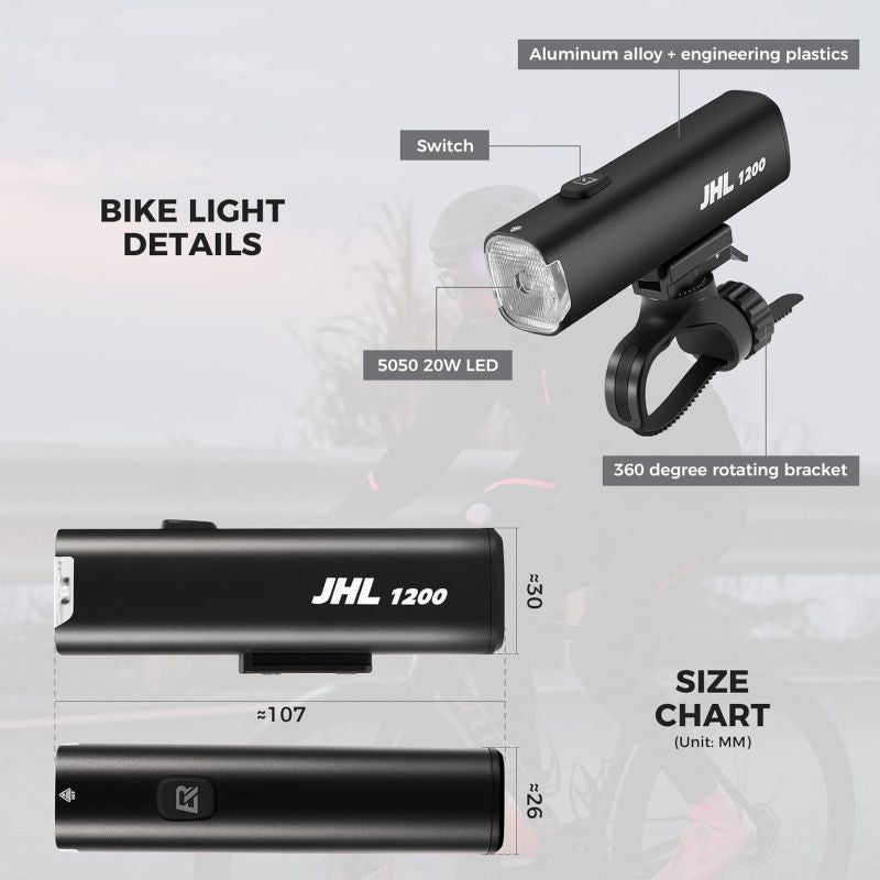 Rockbros front bike light black