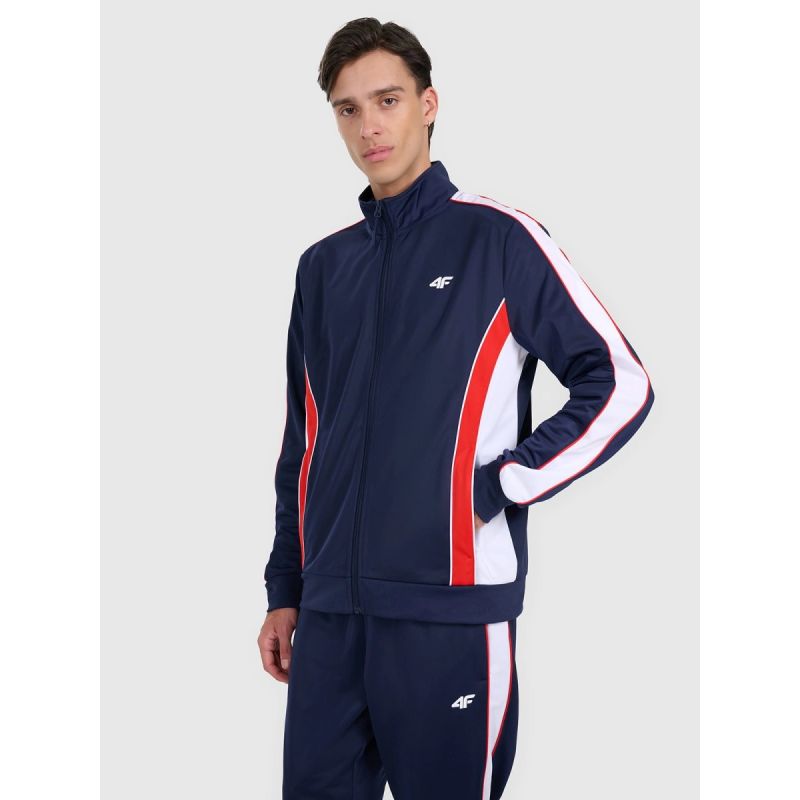 Men's zip-up sweatshirt without hood 4F 4FRAW25TSWSM2459-31S kapucnis pulóver