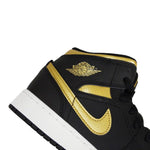 AIR Jordan 1 Mid Junior (GS) Basketball Black/Metallic Gold - arany cipő