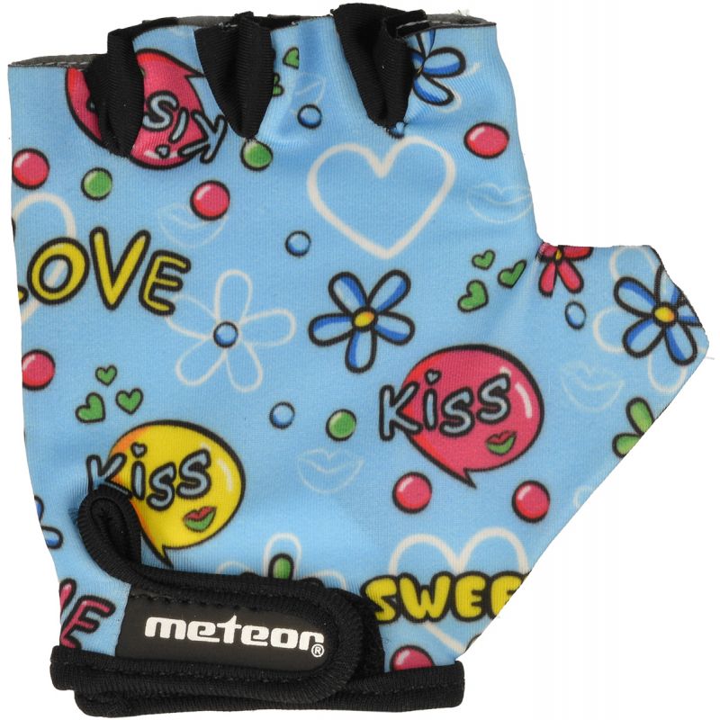 Meteor Cycling gloves Junior Kiss Love blue do not exhibit kék gloves, gloves