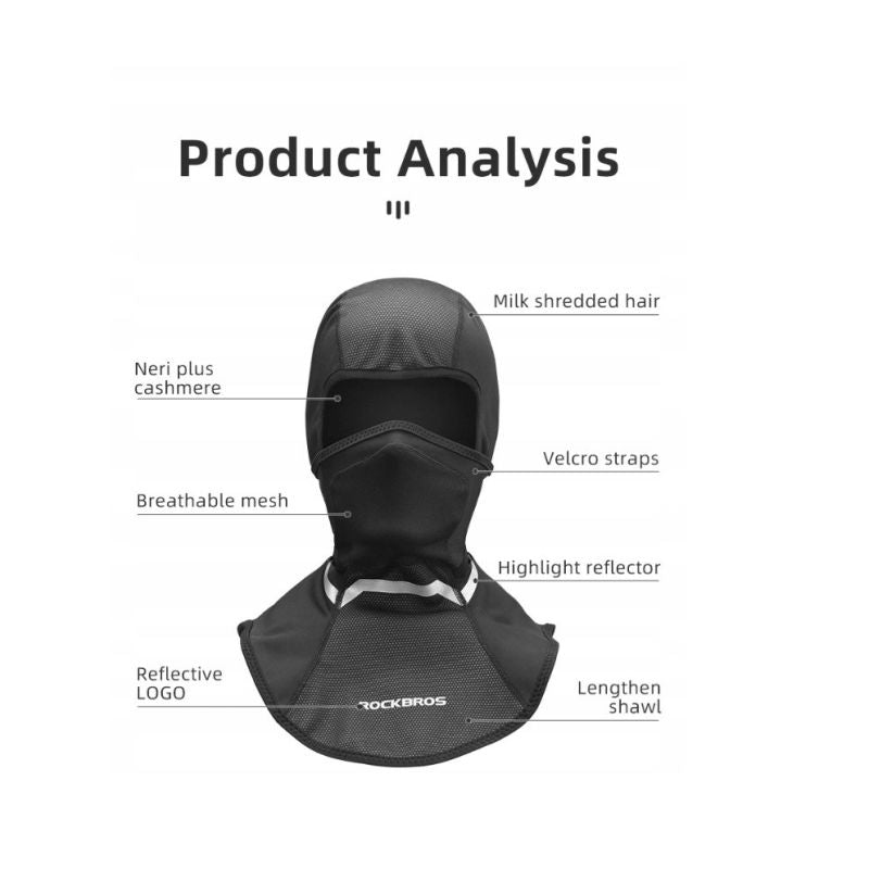 Rockbros balaclava/mask fekete balaclavas, masks