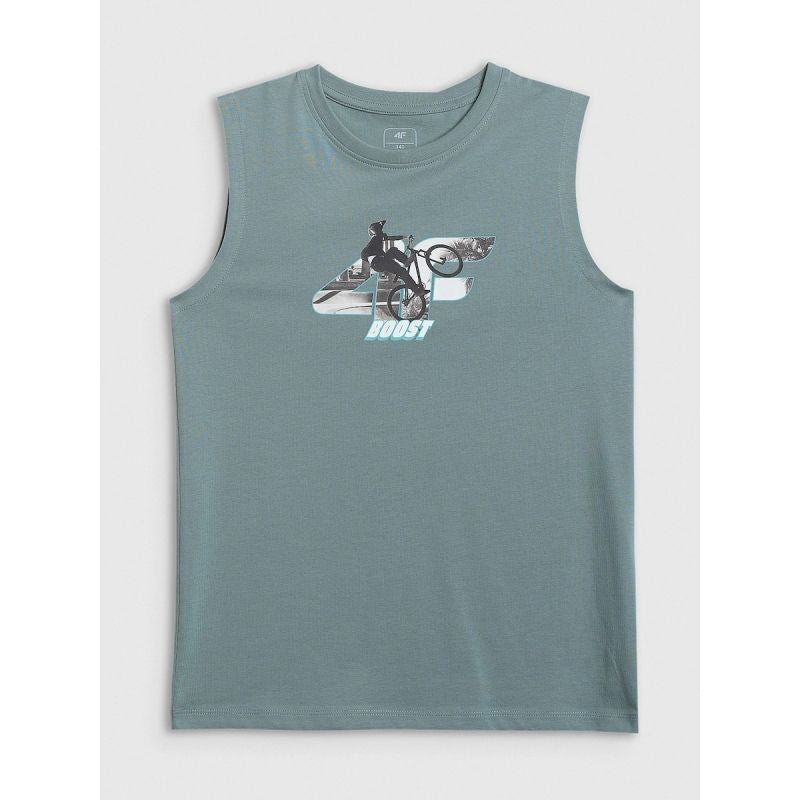 4F Boy's regular sleeveless T-shirt with print póló