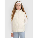 Girls' down vest with synthetic filling 4F 4FJRAW25TVJAF323-11S kabát