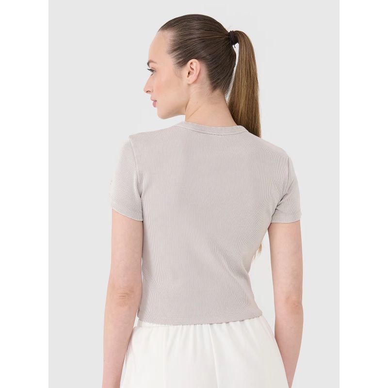 4f Women's slim ribbed t-shirt 4FRSS25TTSHF2696-83S General