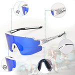 Rockbros Polarized Cycling Glasses with UV Protection and Corrective Insert Blue Lenses - White szary glasses, training equipment