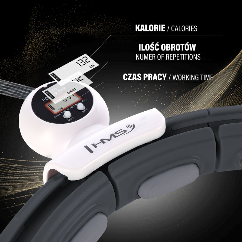 HMS Magnetic Hula Hop Set Black Hhm15 With Counter + Slimming Belt Br163 Red piros szett 17-44-654
