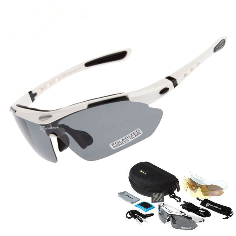 Rockbros polarized sunglasses 5 lenses white fehér glasses, training equipment