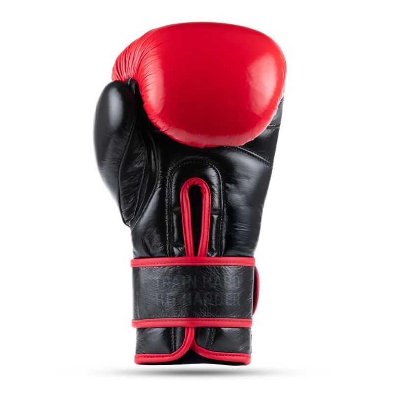 DBX Bushido Warrior RED Genuine Leather Boxing Gloves czarno-czerwony kesztyű