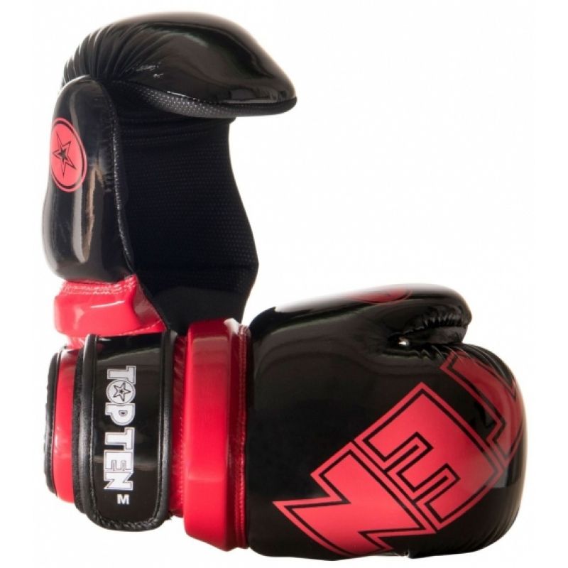 TOP TEN ROTT "GLOSSY BLOCK" Open Gloves jasnoniebieski+xs kesztyű
