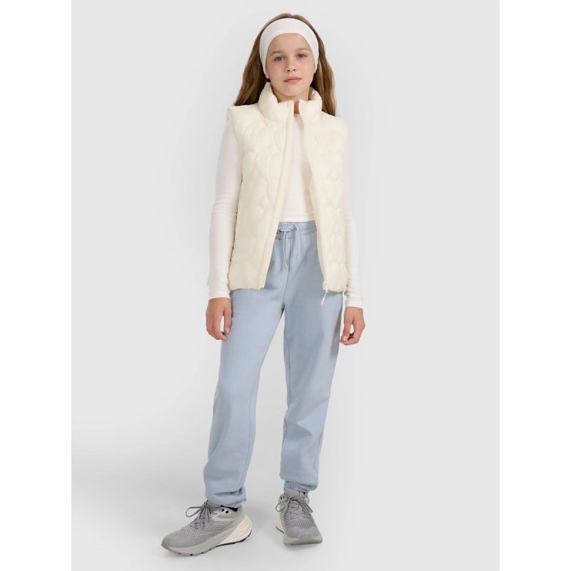 Girls' down vest with synthetic filling 4F 4FJRAW25TVJAF323-11S kabát