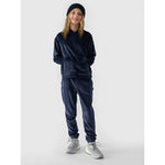 Girls' velour sweatshirt with hood, unzipped, 4F 4FJWAW24TSWSF1216-31S kapucnis pulóver