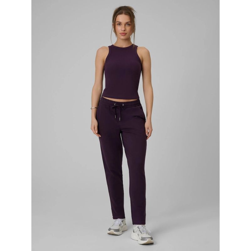 Women's slim ribbed knit top 4F