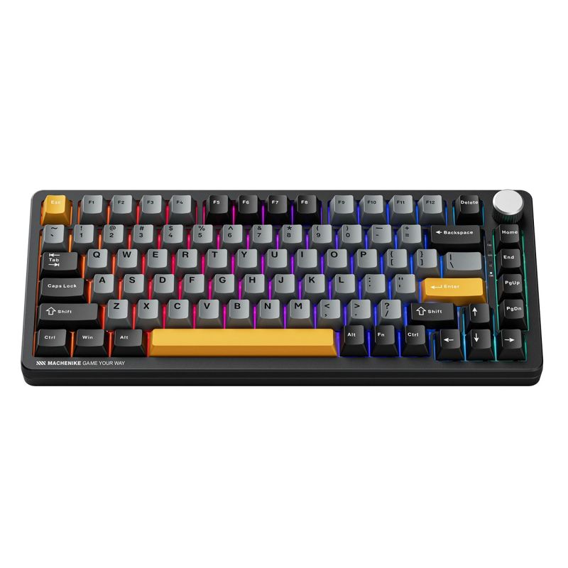 Machenike K600-B82W Wireless Mechanical Backlit Gaming Keyboard GR Silver Switch - Black szürke keyboards