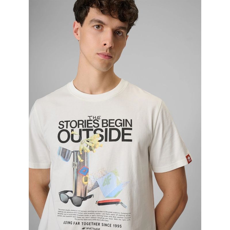 4F Men's regular printed T-shirt póló 4FRSS26TTSHM3811-11S