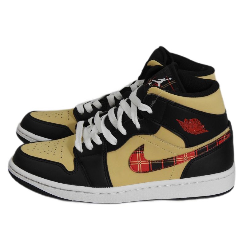 AIR Jordan Original 1 Mid Tartan Swoosh Men's Sneakers - fekete cipő